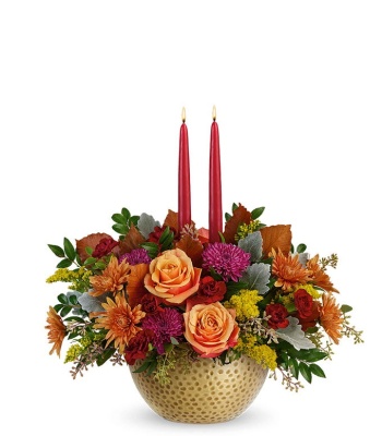 Thanksgiving Centerpiece with Candles