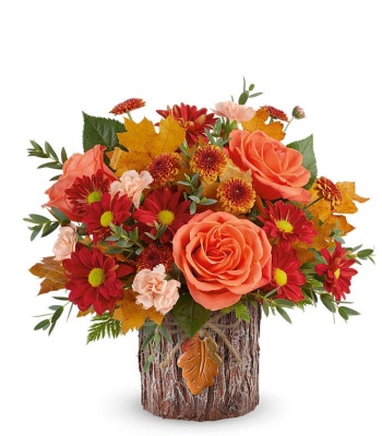 Thanksgiving Flowers in Keepsake Container