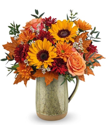 Thanksgiving Flowers in Pitcher