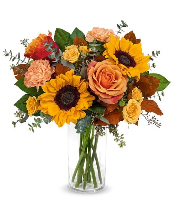 Thanksgiving Flowers with Keepsake Vase