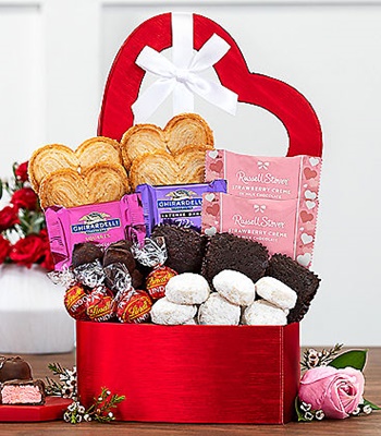 Valentine Heart Shape Gift Box - Brownies & Truffles