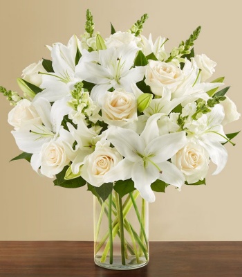 White Flowers Arrangement in Vase