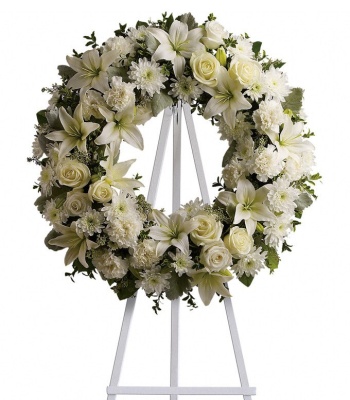 White Funeral Wreath