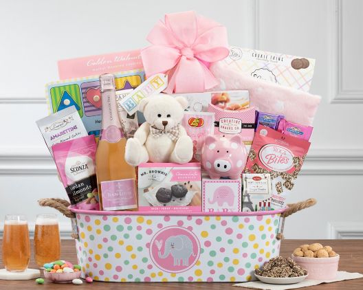 Wine Gift Basket - Baby Girl