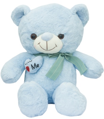 Blue Heart Bear Teddy