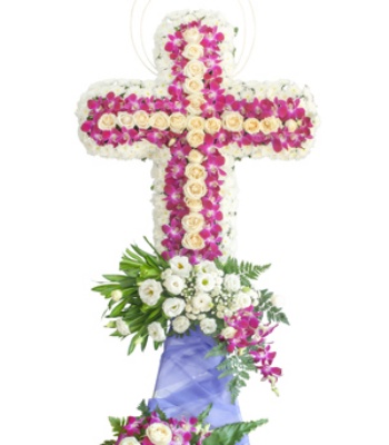 Funeral Cross Flower Wreath