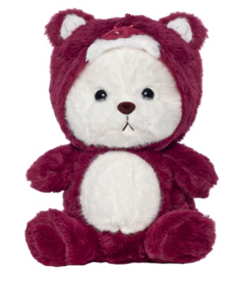 Lena sitting Lotso Teddy