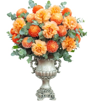 orange peony flowers arrangement